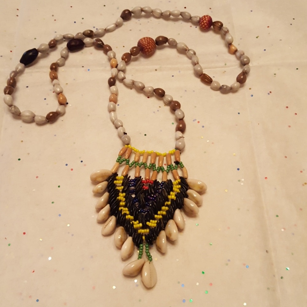 Hippie boho indian beaded necklace